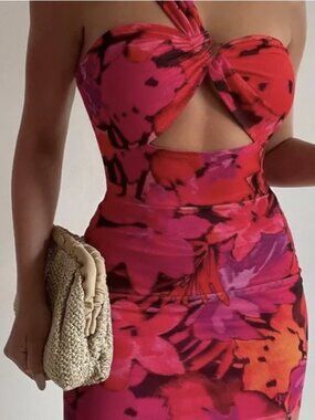 Runaway the Label Vibrant Pink and Red Women's Dress - Size S